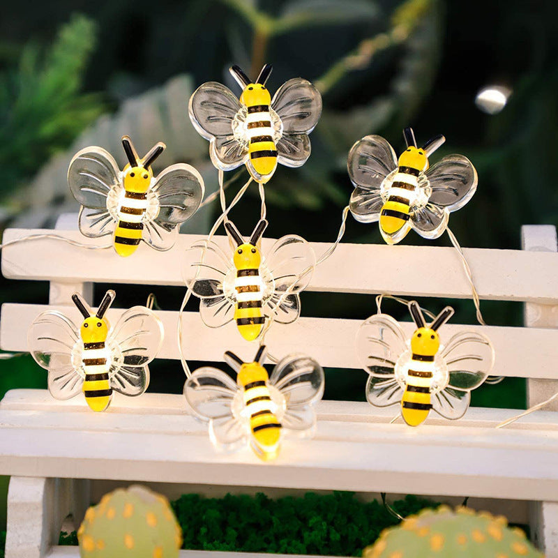 Cozy Bee-Themed String Lights for Festive Home Decor